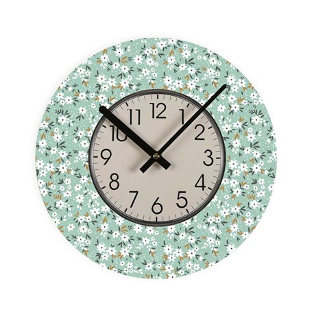 Horloge Murale Versa Fleurs Bois 4 x 30 x 30 cm