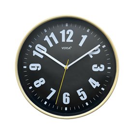 Horloge Murale Versa Noir Plastique 4 x 30 x 30 cm