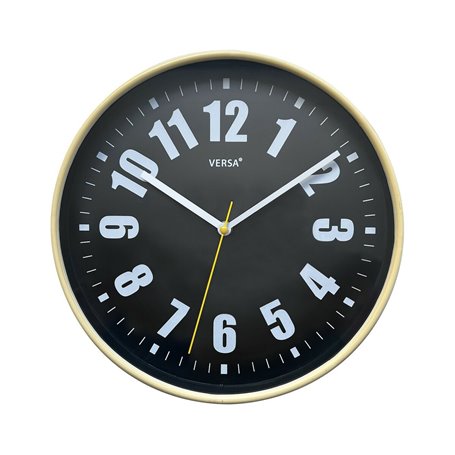 Horloge Murale Versa Noir Plastique 4 x 30 x 30 cm