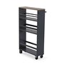 Chariot de Cuisine Versa Gris foncé Métal Bois MDF 15 x 79 x 50 cm
