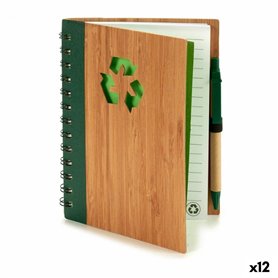 Cahier à Spirales avec Stylo Bambou 1 x 18 x 14 cm (12 Unités)