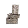 Set de boîtes décoratives Anthracite Carton Rayures Lien 3 Pièces