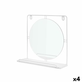 Miroir mural Blanc Métal Bois MDF 33