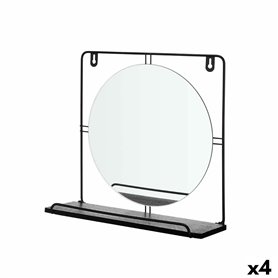 Miroir mural Noir Métal Bois MDF 33