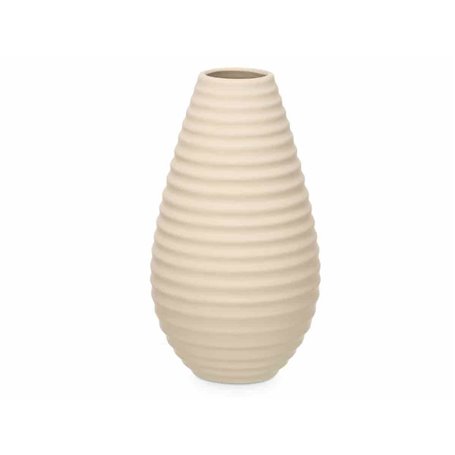 Vase Beige Céramique 19 x 33 x 19 cm (4 Unités) Rayures