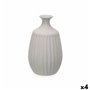 Vase Gris Céramique 19 x 31 x 19 cm (4 Unités) Rayures