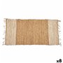 Tapis Noir Naturel Rayures 70 x 1 x 140 cm (8 Unités)