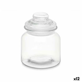 Bocal Transparent verre 600 ml (12 Unités) Avec couvercle