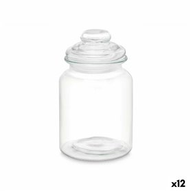 Bocal Transparent verre 900 ml (12 Unités) Avec couvercle