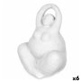 Figurine Décorative Blanc Dolomite 14 x 18 x 11 cm (6 Unités) Femme Yoga