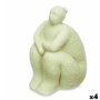 Figurine Décorative Vert Dolomite 18 x 30 x 19 cm (4 Unités) Femme Assis