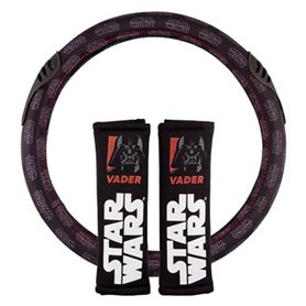 Housse pour volant + Coussinets pour ceinture Star Wars Darth Vader Universel Noir 3 Pièces