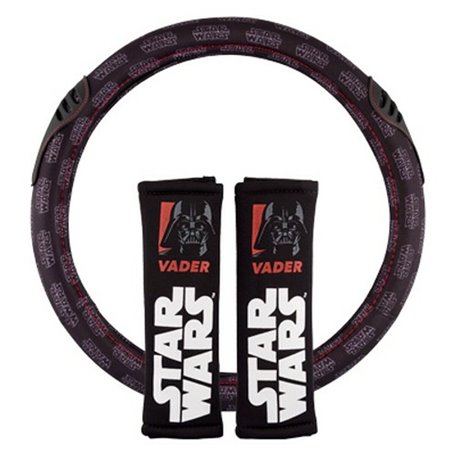 Housse pour volant + Coussinets pour ceinture Star Wars Darth Vader Universel Noir 3 Pièces