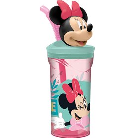 Verre avec Paille Minnie Mouse CZ11337 Rose 360 ml 3D