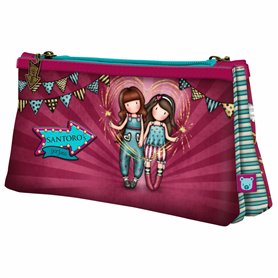 Trousse Fourre-Tout Double Gorjuss Fireworks Bordeaux (21.5 x 11