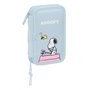 Trousse Scolaire avec Accessoires Snoopy Imagine Bleu 12.5 x 19.5 x 4 cm (28 Pièces)