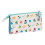 Trousse Fourre-Tout Double Baby Shark Surfing Bleu Blanc 22 x 12 x 3 cm