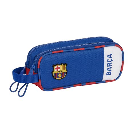 Trousse Fourre-Tout Double F.C. Barcelona Bleu Bordeaux 21 x 8 x 6 cm