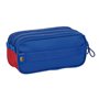 Trousse Fourre-Tout Double F.C. Barcelona Bleu Bordeaux 21,5 x 10 x 8 cm