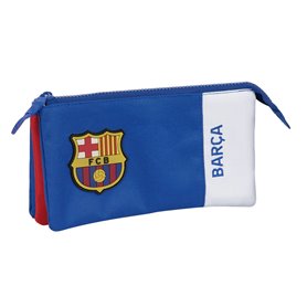 Trousse Fourre-Tout Double F.C. Barcelona Bleu Bordeaux 22 x 12 x 3 cm