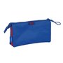 Trousse Fourre-Tout Double F.C. Barcelona Bleu Bordeaux 22 x 12 x 3 cm