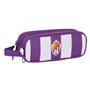 Trousse Fourre-Tout Double Real Valladolid C.F. Blanc Violet 21 x 8 x 6 cm