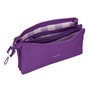 Trousse Fourre-Tout Double Real Valladolid C.F. Violet 22 x 12 x 3 cm