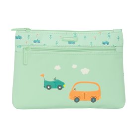 Trousse d'écolier Safta Coches Voitures Vert 23 x 16 x 3 cm