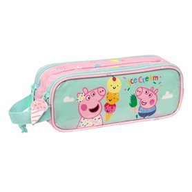 Trousse Fourre-Tout Double Peppa Pig Ice cream Rose Menthe 21 x 8 x 6 cm