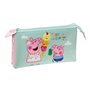 Trousse Fourre-Tout Double Peppa Pig Ice cream Rose Menthe 22 x 12 x 3 cm