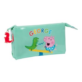 Trousse Fourre-Tout Double Peppa Pig George Menthe 22 x 12 x 3 cm