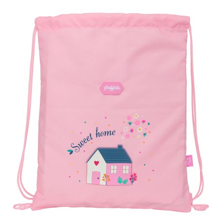 Sac à dos serré par des ficelles Glow Lab Sweet home Rose 26 x 34 x 1 cm