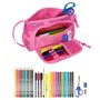 Trousse Scolaire avec Accessoires Minnie Mouse Loving Rose 20 x 11 x 8.5 cm (32 Pièces)