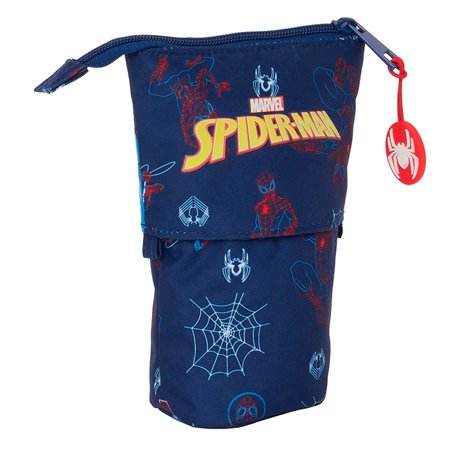 Trousse Gobelet Spider-Man Neon Blue marine 8 x 19 x 6 cm