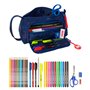 Trousse Scolaire avec Accessoires Spider-Man Neon Blue marine 20 x 11 x 8.5 cm (32 Pièces)