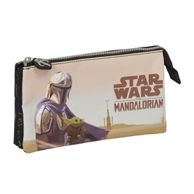 Trousse Fourre-Tout Double The Mandalorian This is the way Noir 22 x 12 x 3 cm