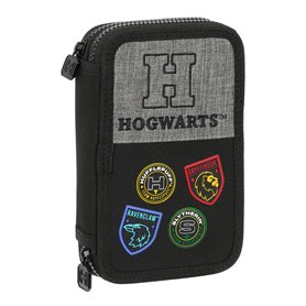 Plumier double Harry Potter House of champions Noir Gris 12.5 x 19.5 x 4 cm (28 Pièces)