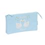 Trousse Fourre-Tout Triple Glow Lab Cisnes Bleu clair 22 x 12 x 3 cm