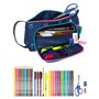 Trousse Scolaire avec Accessoires Benetton Cool Blue marine 20 x 11 x 8.5 cm (32 Pièces)