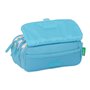 Trousse Fourre-Tout Triple Benetton Spring Bleu ciel 21,5 x 10 x 8 cm