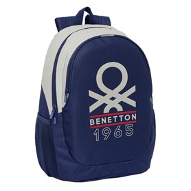 Cartable Benetton Varsity Gris Blue marine 32 x 44 x 16 cm