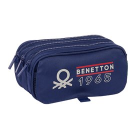 Trousse Fourre-Tout Triple Benetton Varsity Gris Blue marine 21