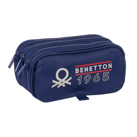 Trousse Fourre-Tout Triple Benetton Varsity Gris Blue marine 21