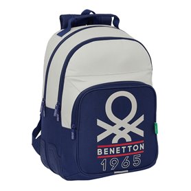 Cartable Benetton Varsity Gris Blue marine 32 x 42 x 15 cm