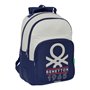 Cartable Benetton Varsity Gris Blue marine 32 x 42 x 15 cm