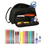 Trousse Scolaire avec Accessoires Safta California Noir 20 x 11 x 8.5 cm (32 Pièces)