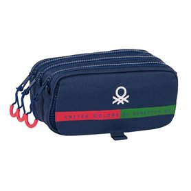 Trousse Fourre-Tout Triple Benetton Italy Blue marine 21