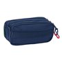 Trousse Fourre-Tout Triple Benetton Italy Blue marine 21,5 x 10 x 8 cm