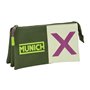 Trousse Fourre-Tout Triple Munich Bright khaki Vert 22 x 12 x 3 cm