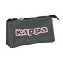 Trousse Fourre-Tout Triple Kappa Silver pink Gris 22 x 12 x 3 cm